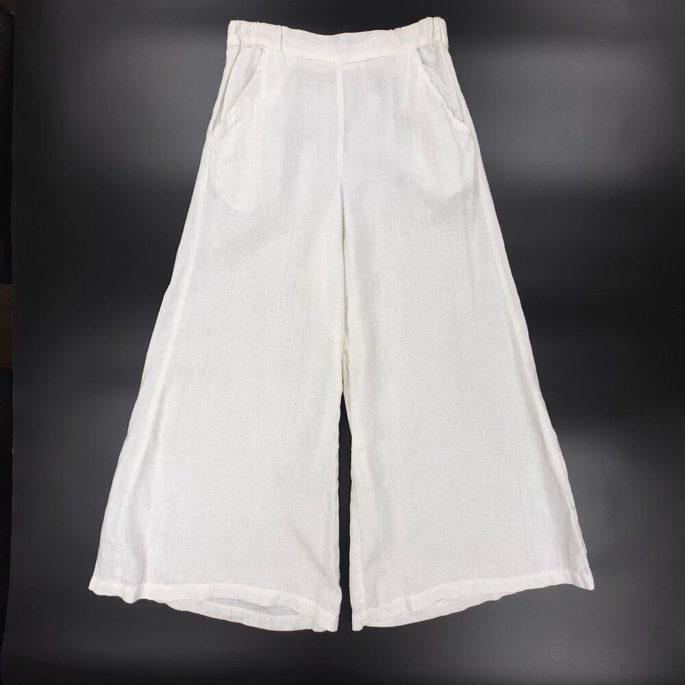 CP SHADES Linen Wendy Wide Leg Palazzo Pant Lagenlook Boho Resort Minimal VSCO